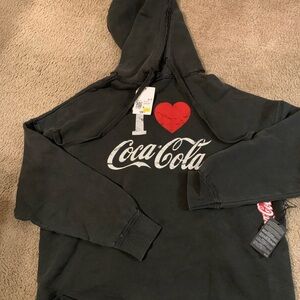 Coca-Cola Black Hoodie with Red Heart